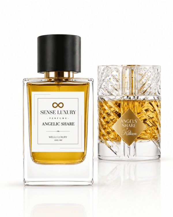 Angelic Share monsoon perfume for men, boozy gourmand bottle by Sense Perfume